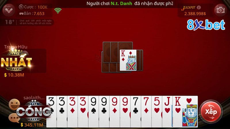 Hướng dẫn cách chơi tiến lên 8XBet đơn giản chi tiết cho tân thủ 3 Cách chơi tiến lên 8XBet theo miền Bắc