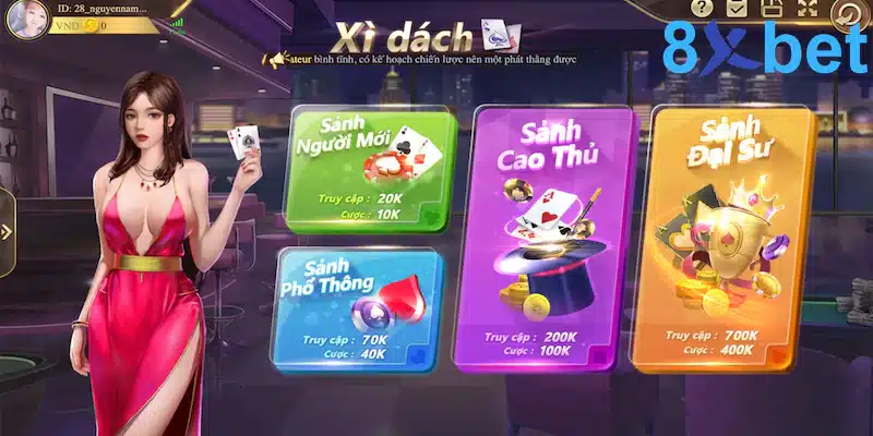 Chơi game đánh bài miễn phí trực tuyến thỏa đam mê tại 8xbet 4 Game đánh bài online Xì dách