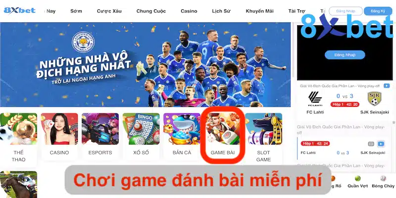 Chơi game đánh bài miễn phí trực tuyến thỏa đam mê tại 8xbet 1 Khám phá hình thức chơi game đánh bài miễn phí trực tuyến