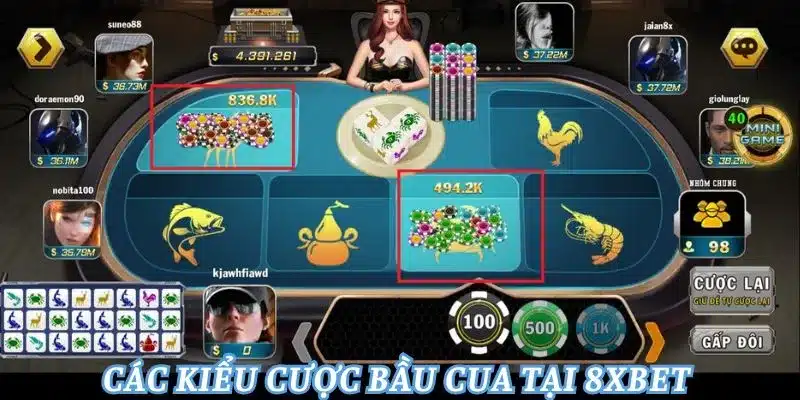 Lắc Bầu Cua - Hướng Dẫn Chơi Game Cho Tân Thủ 4 Các kiểu cược bầu cua thú vị nhất tại 8xbet